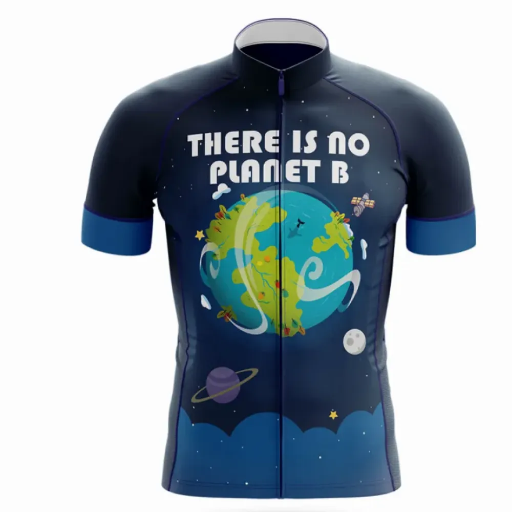 Cycling Jersey There Is No Planet B Navy/Blue/Grey
