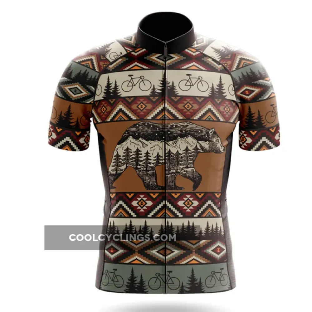 Native Cycling Jersey Forest Adventure Brown/Green/Beige