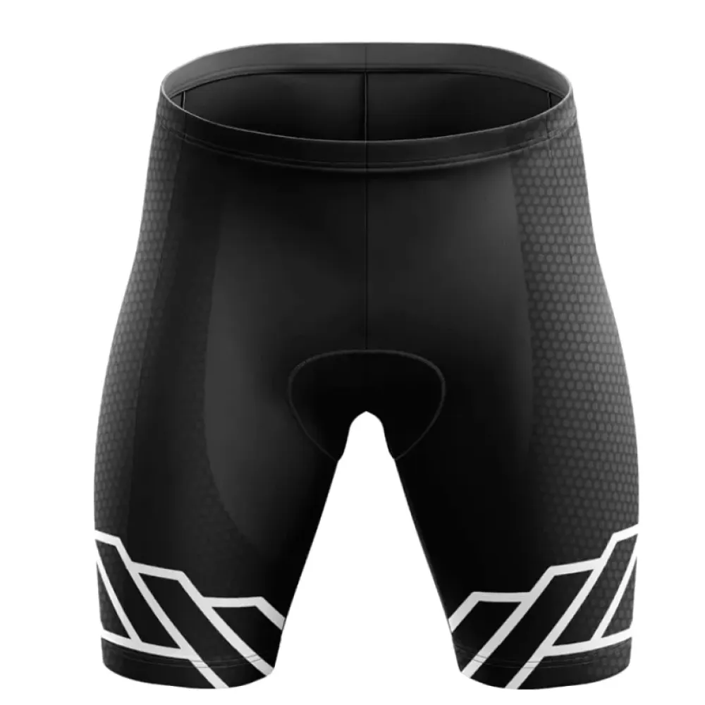 Cycling Shorts Hexagon Pattern Black/White/Grey
