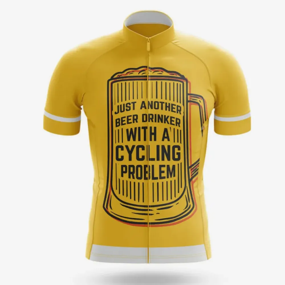 Cycling Jersey Beer Drinker Yellow/White/Gold