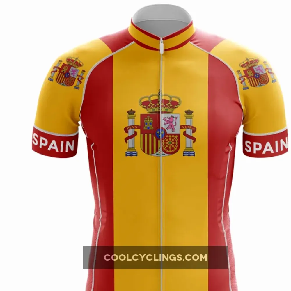 Spain Men's Cycling Jersey Yellow/Red/Gold
