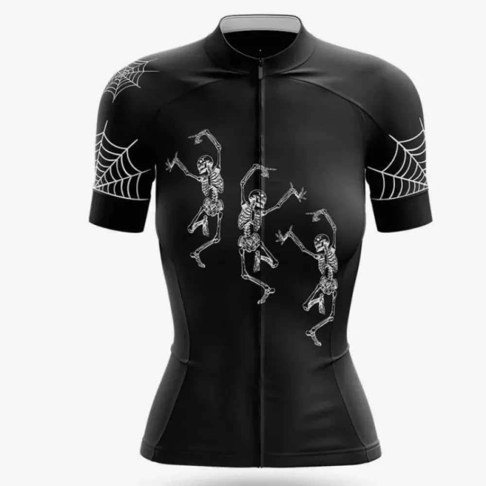 Cycling Jersey Dancing Skeletons Black/White/Grey