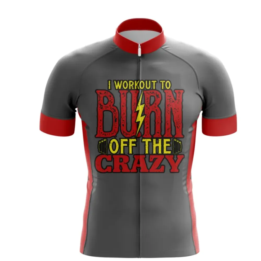 Cycling Jersey Burn Off the Crazy Red/Black/Grey