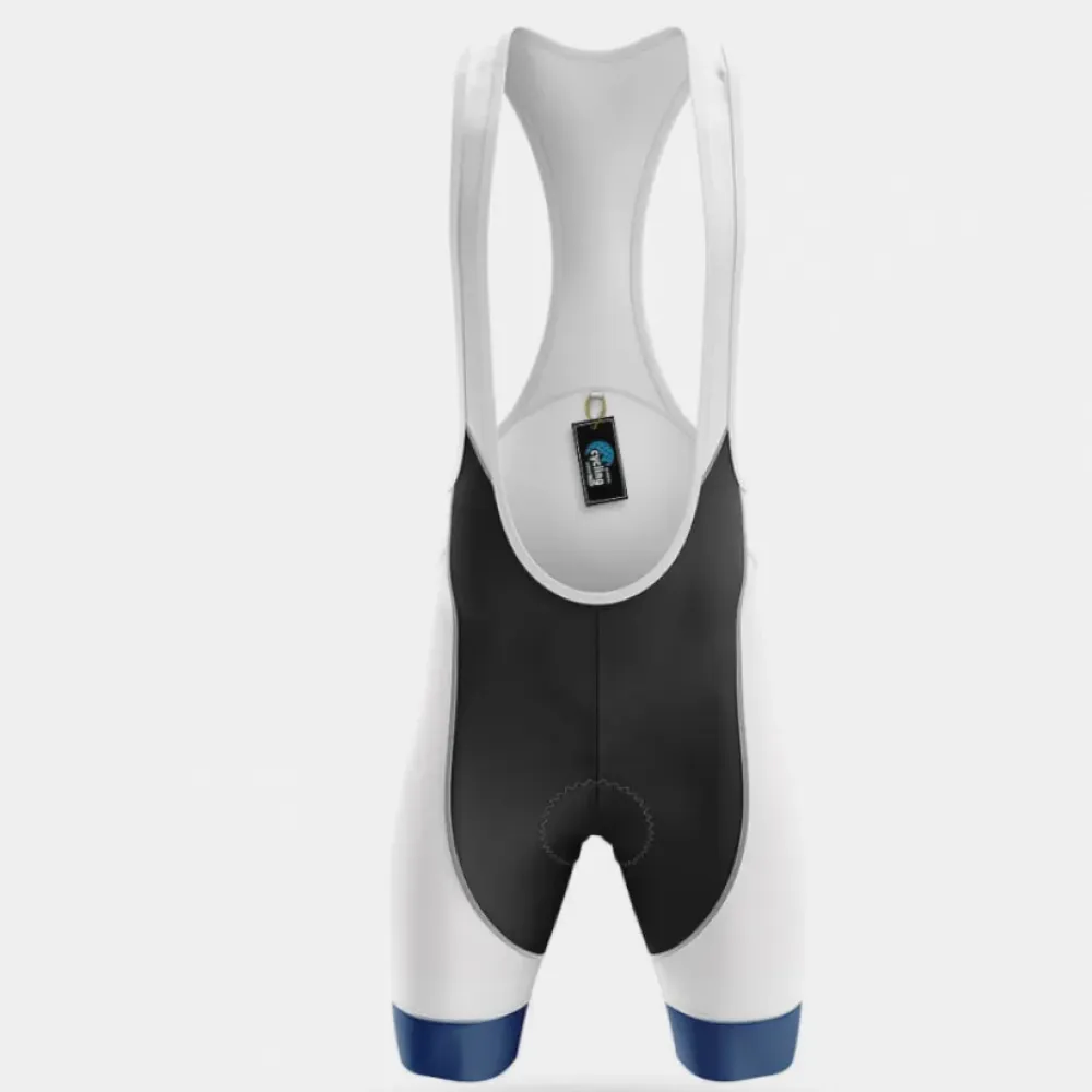 USA 2022 Cycling Bibs Breathable White/Blue/Black