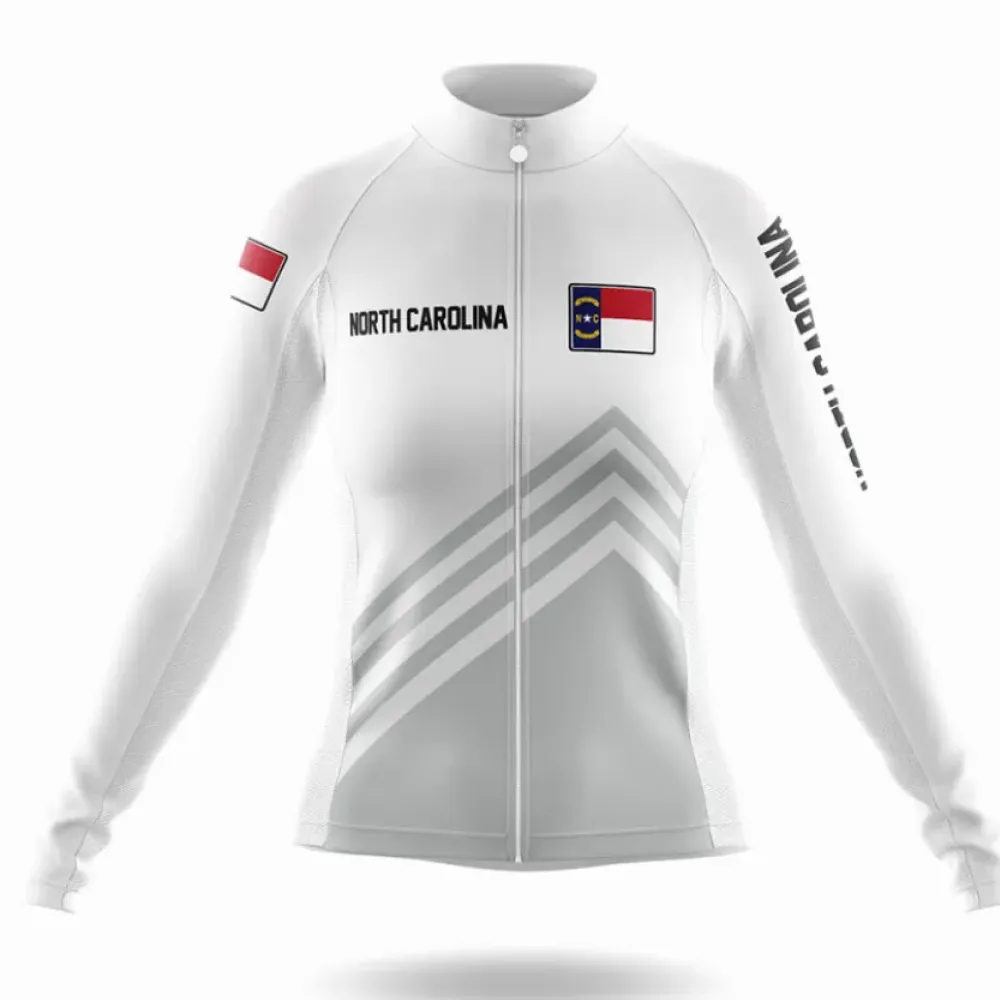 North Carolina S4 White Long Sleeve Cycling Jersey