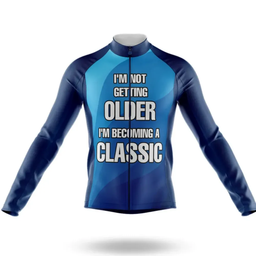Classic Long Sleeve Cycling Jersey Blue/Black/Grey