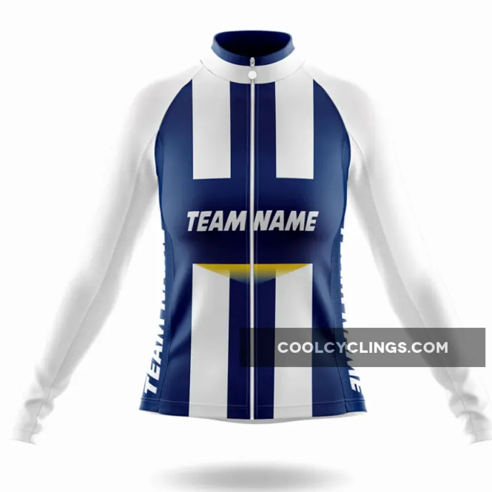 Custom Team Name M29 Long Sleeve Navy/White/Yellow