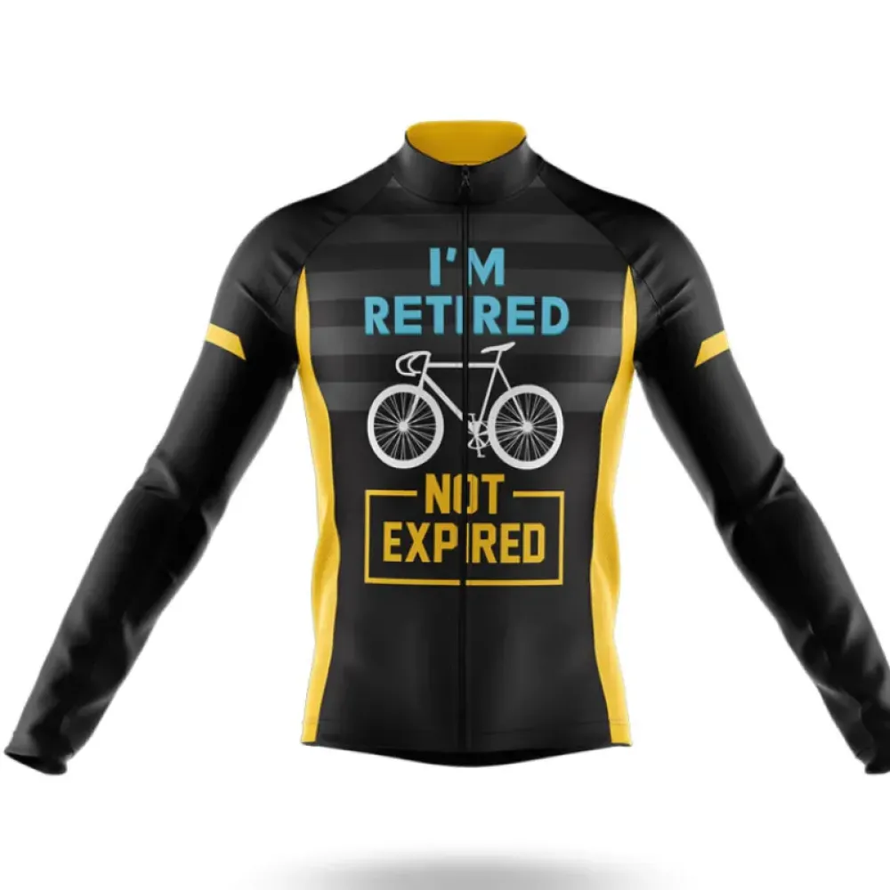 Retired Not Expired Long Sleeve Cycling Jersey Ver.2 Black/Yellow/White