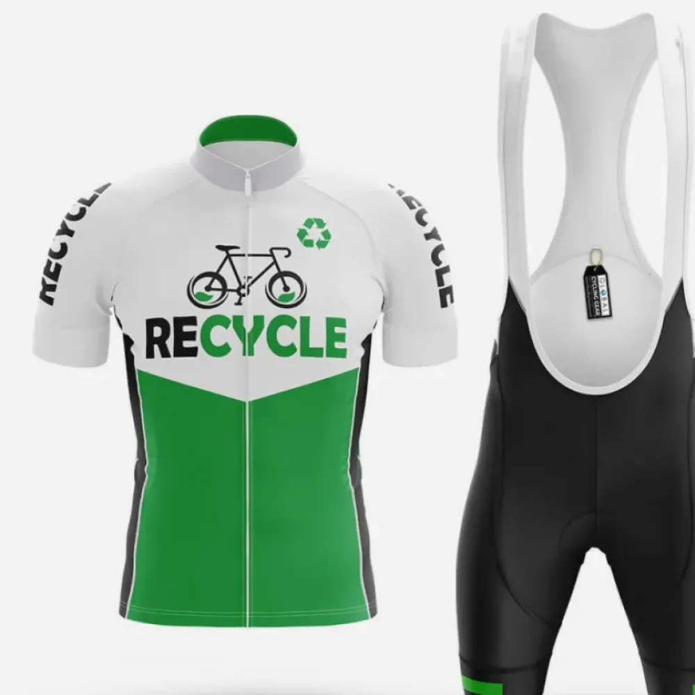 Recycle Cycling Kit Eco-Friendly Green/White/Black