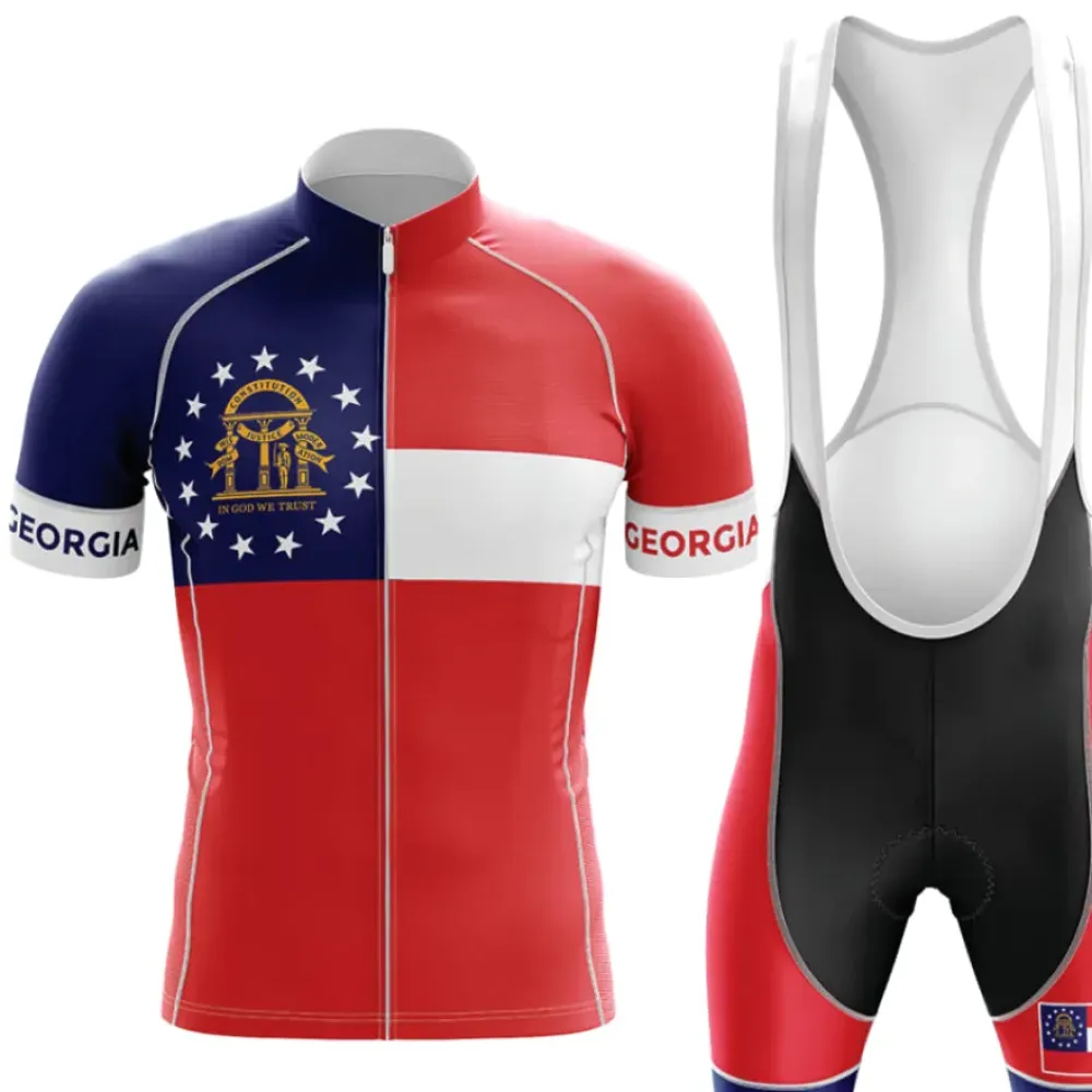 Georgia Men's Cycling Kit State Flag Navy/Red/White