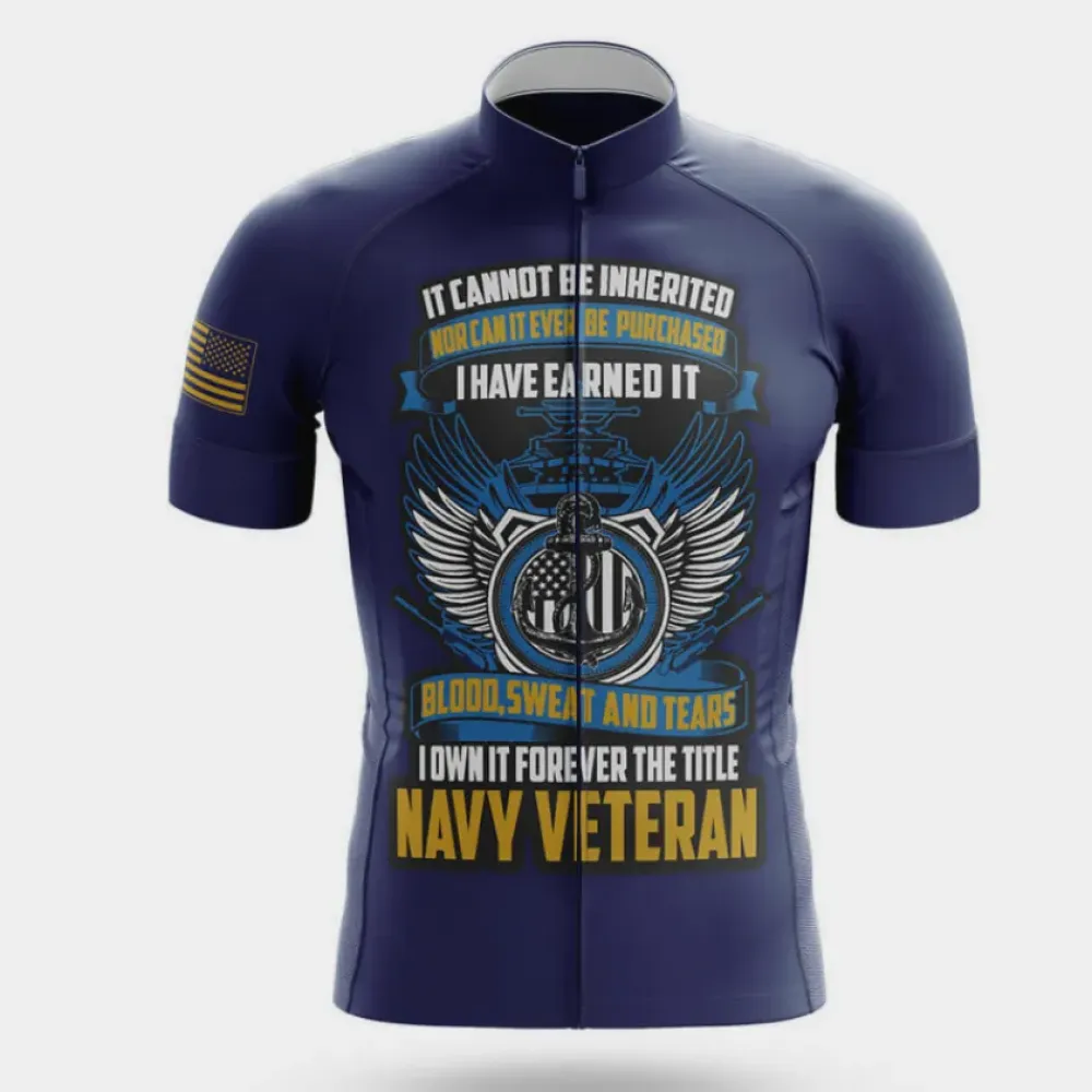 Navy Veteran  Cycling Jersey Navy/Blue/Gold