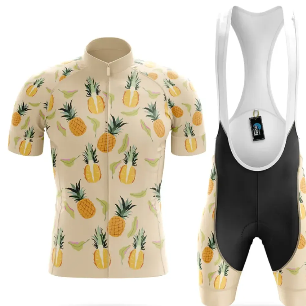 Cycling Jersey Pineapple Fruit Beige/Black/Green
