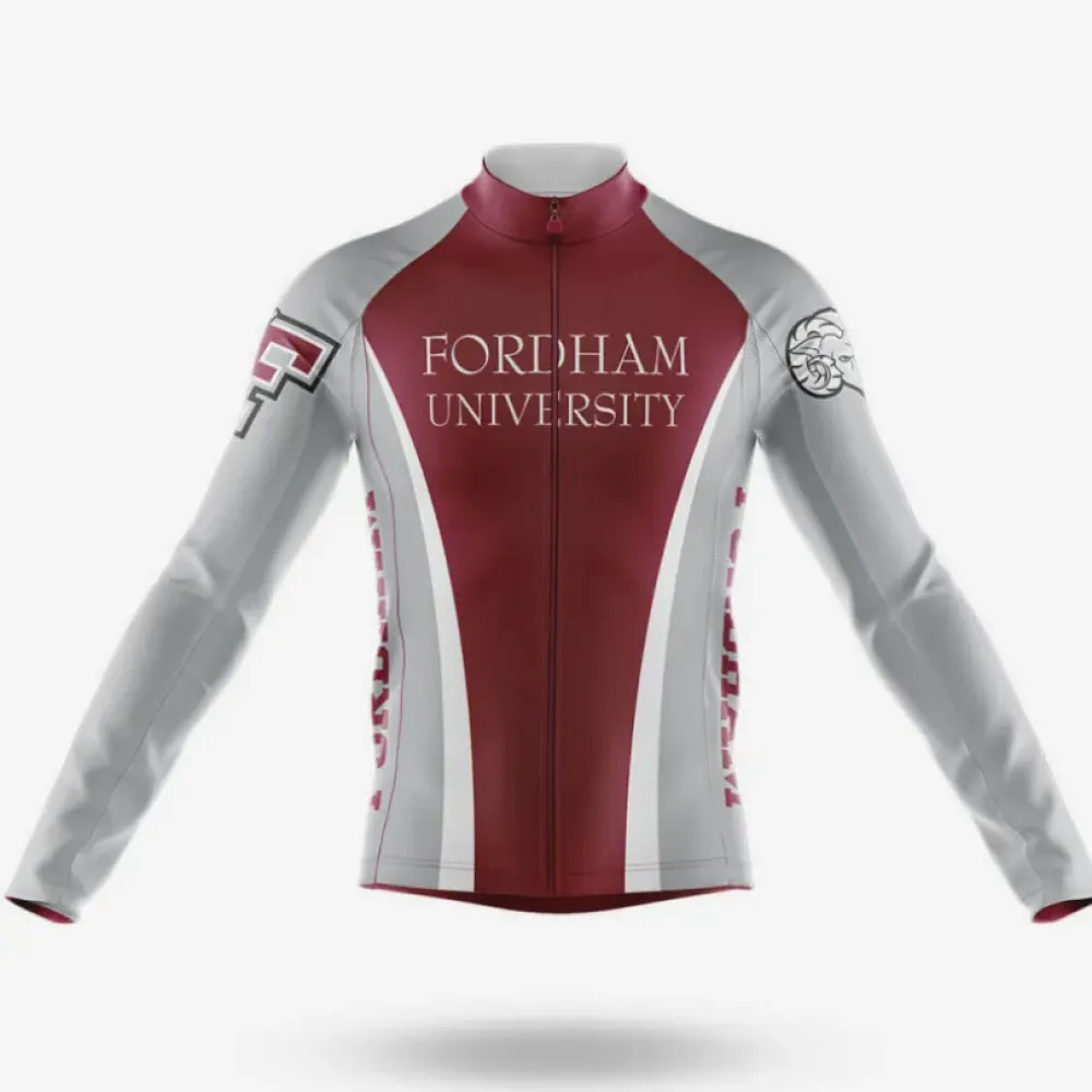 Fordham University Long Sleeve Cycling Jersey Maroon/White/Grey