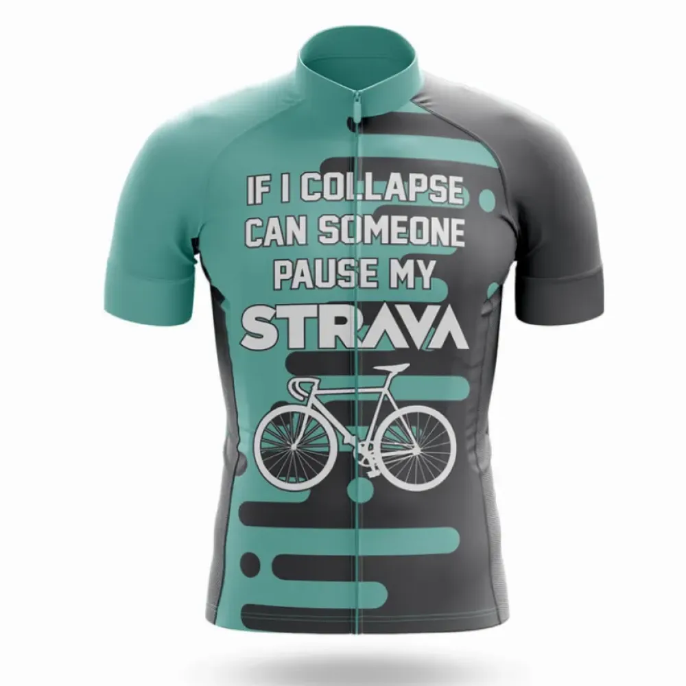 Strava V8 Cycling Jersey Pause My Teal/Black/Grey