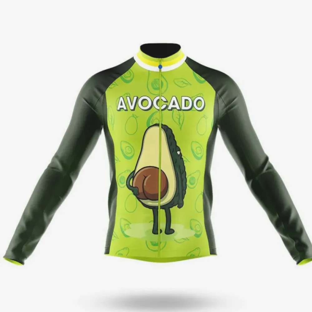 Avocado Men's Cycling Kit Long Sleeve Jersey Lime/Green/Black
