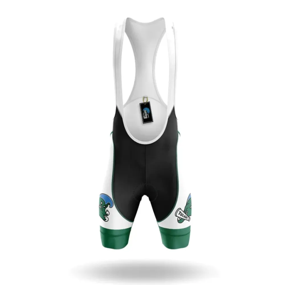 Tulane University Cycling Bibs Comfortable White/Green/Black