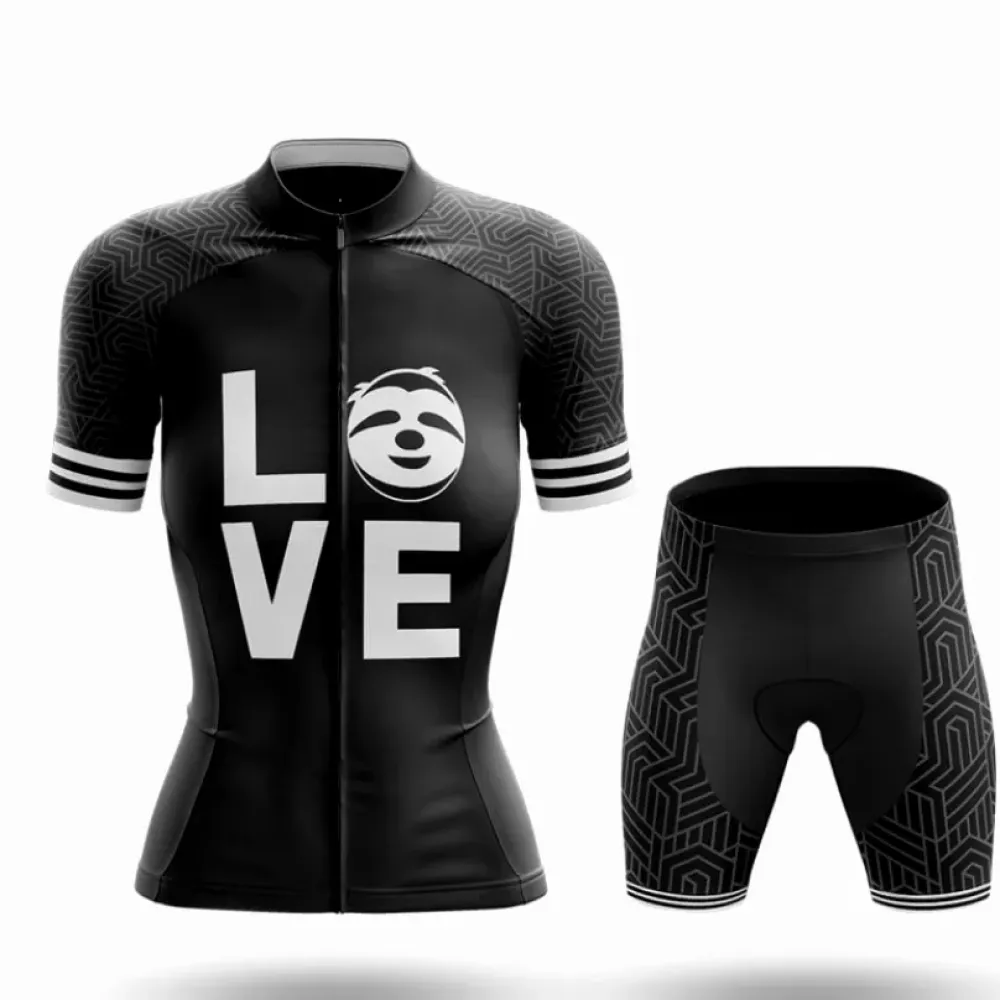 Love Sloth Women's Cycling Kit Black/White/Grey