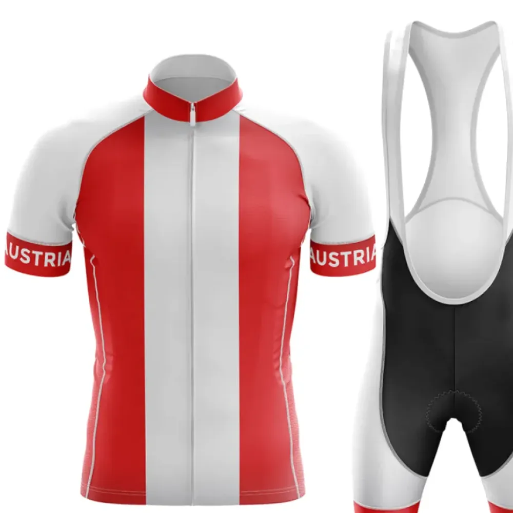 Austria Men's Cycling Kit / Jersey   Bibs Red/White