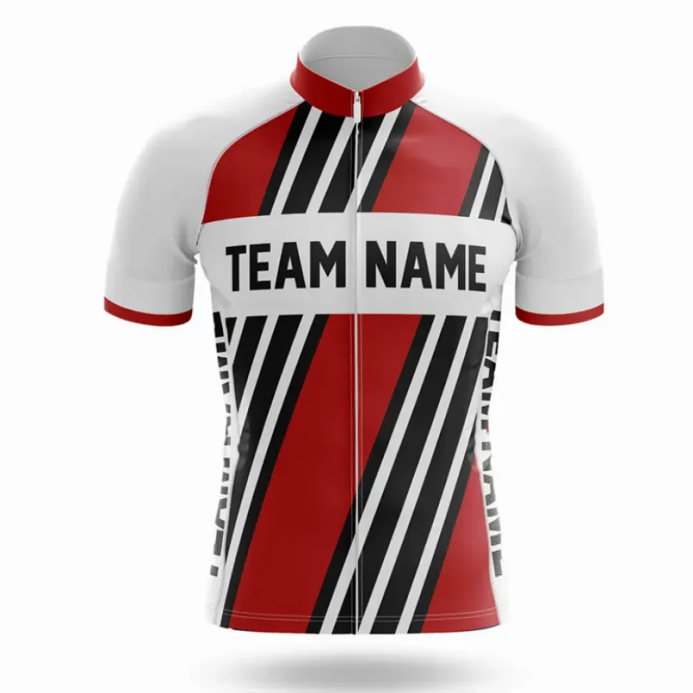 M5 Custom Team Name Cycling Bibs Red/White/Black