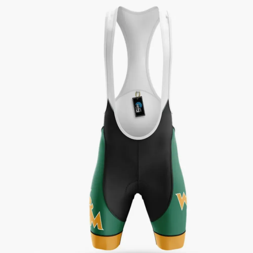 College of William & Mary USA Cycling Bibs Comfortable Green/White/Yellow