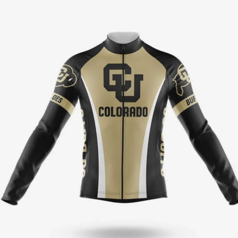 Colorado Buffaloes Cycling Jersey Long Sleeve Gold/Black/White