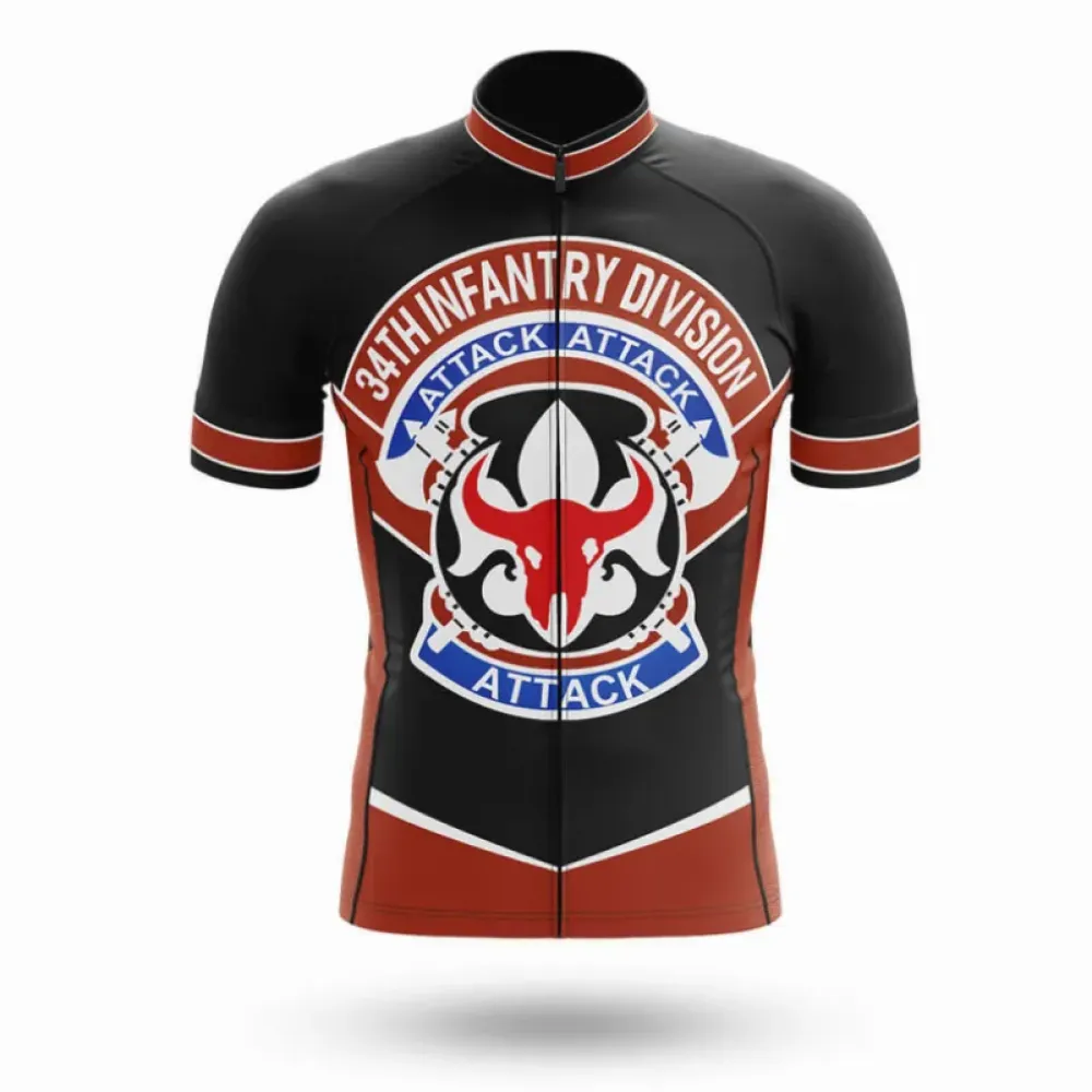 34th Infantry Division Cycling Jersey Attack Black/Red/White