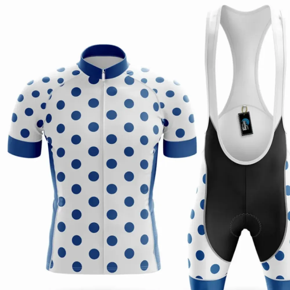 Cycling Jersey Polka Dot Blue/White/Black