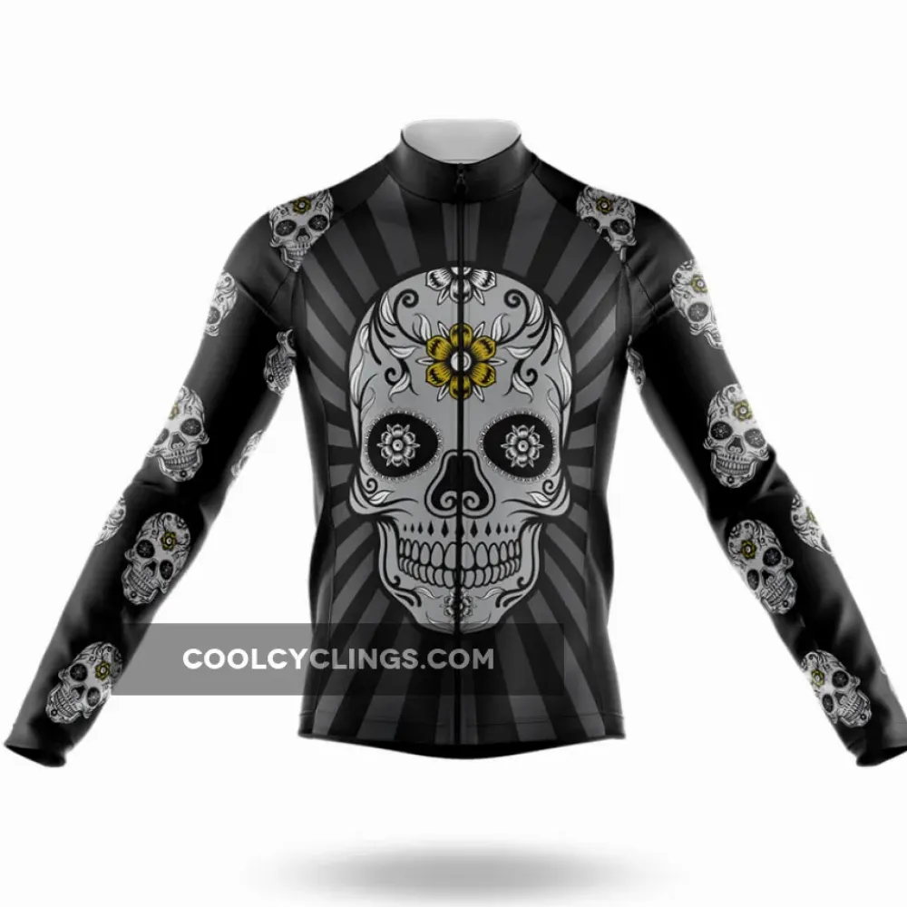 Cycling Jersey Skull Design Black/Grey/Yellow