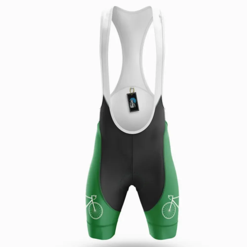Cycling Bibs No CO2 Green/Black/White