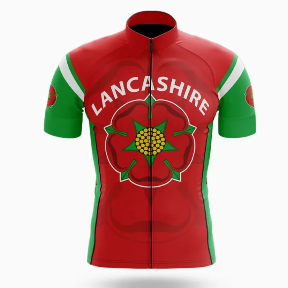 Lancashire Men's Cycling Jersey Floral Red/Green/White