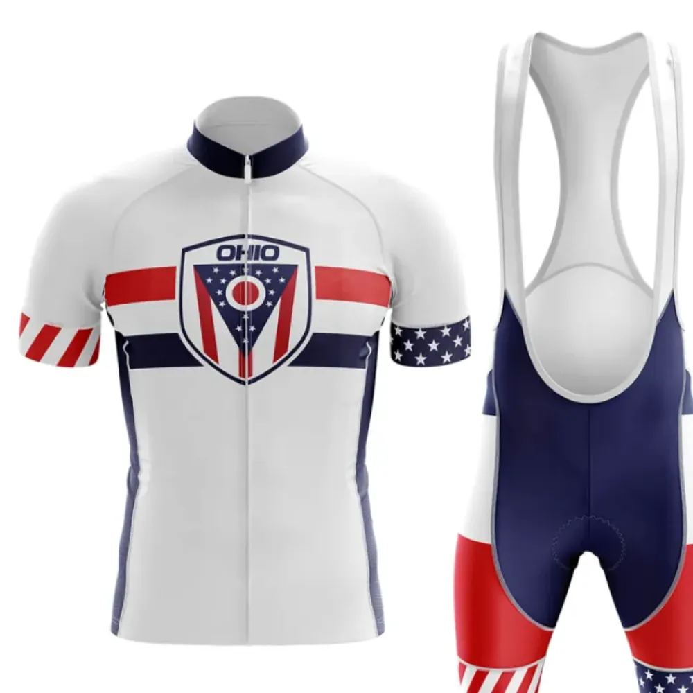 Ohio V5 Cycling Kit Full Set White/Red/Navy