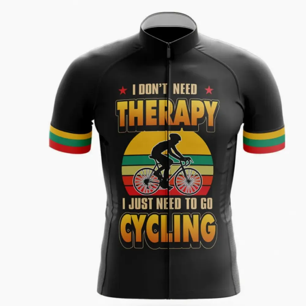 Therapy V13 Cycling Jersey Cycling Therapy Black/Green/Yellow