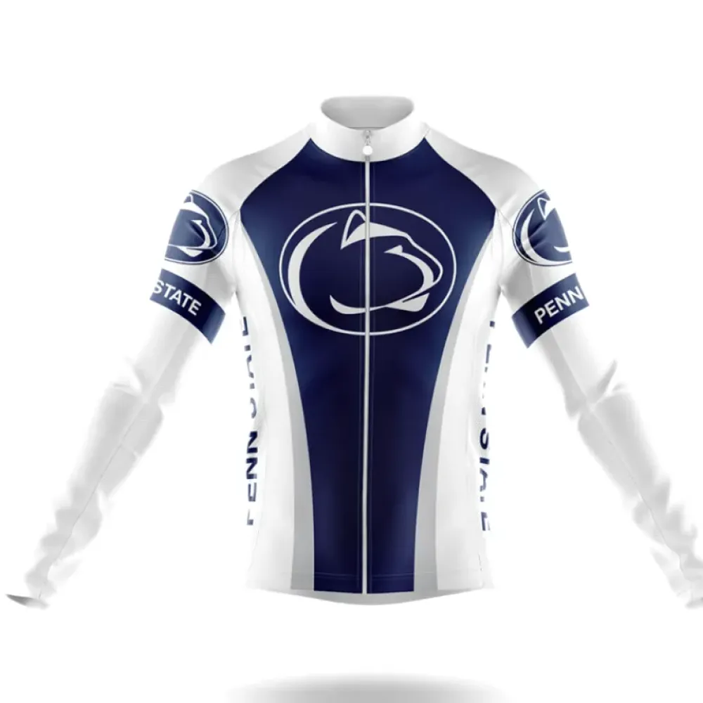 Pennsylvania State University Long Sleeve Cycling Jersey Navy/White/Blue