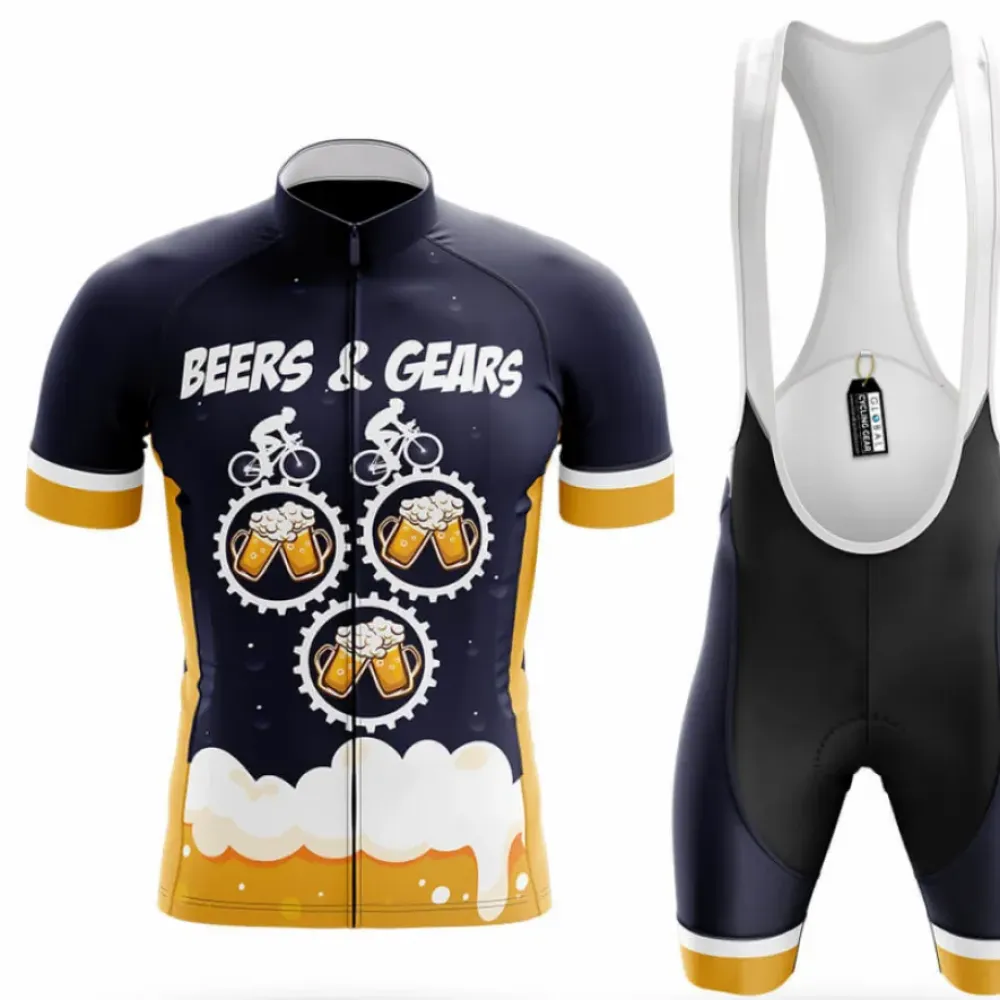 Beers & Gears Cycling Kit Full Set Navy/Gold/White