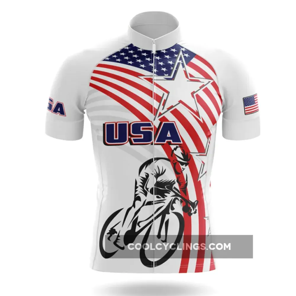 USA Cycling Jersey American Flag White/Red/Blue
