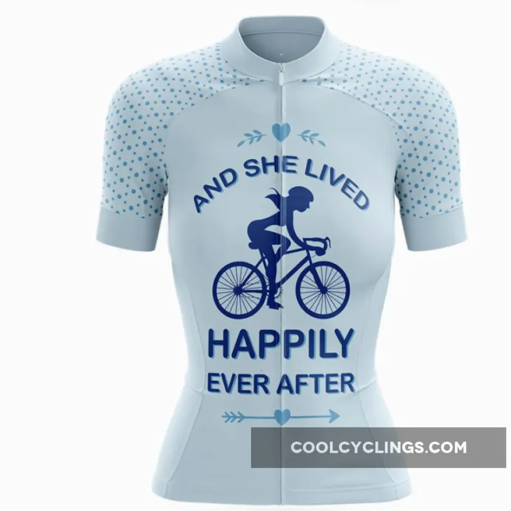 Happily V5 Cycling Jersey Light Blue/White/Pale Blue