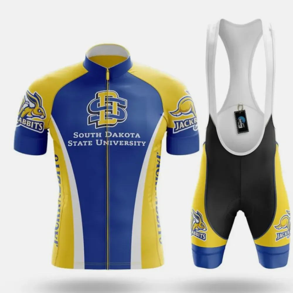 South Dakota State University Cycling Kit Full Set Full Zip Blue/Yellow/White