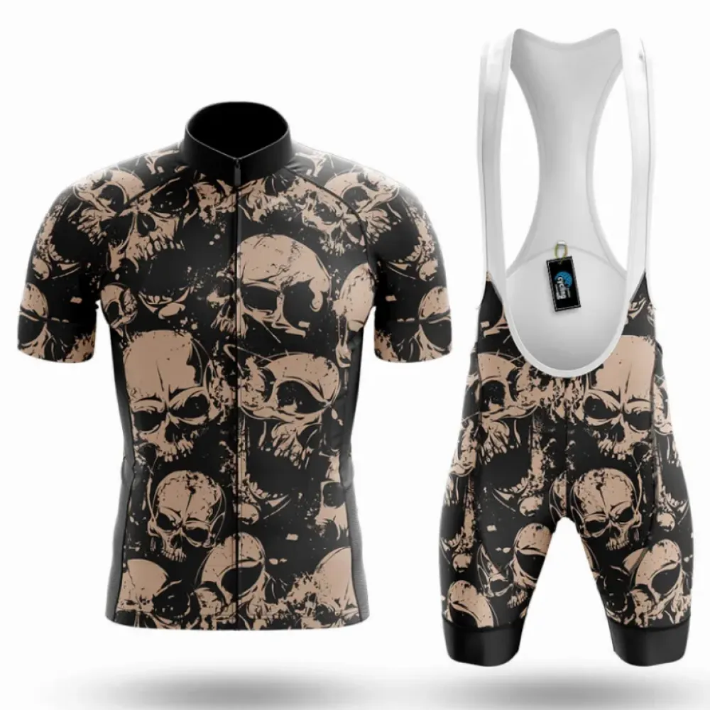Cycling Kit Retro Skull Black/Beige/Brown