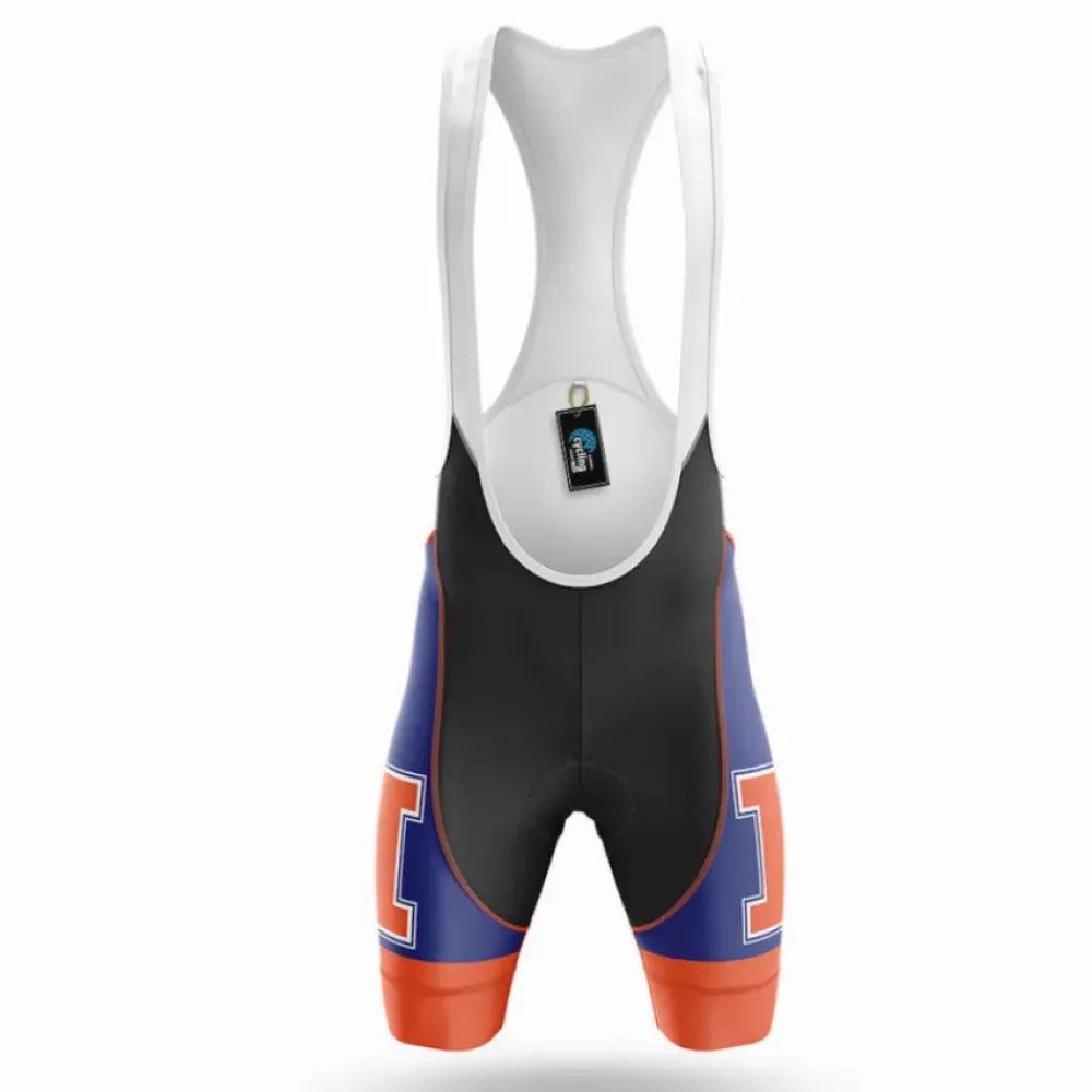 University of Illinois Urbana-Champaign Cycling Bibs Comfortable Blue/Orange/White