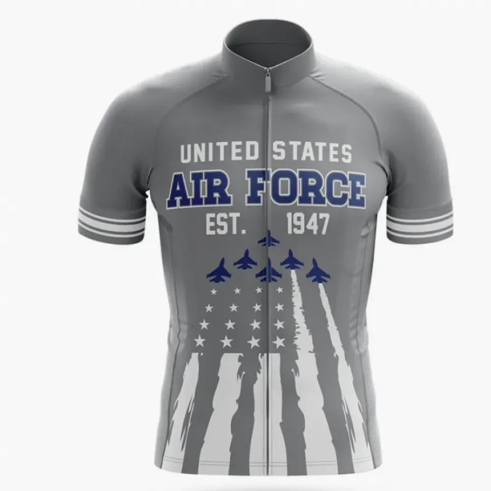 United States Air Force 1947 Cycling Jersey Gray/White/Black