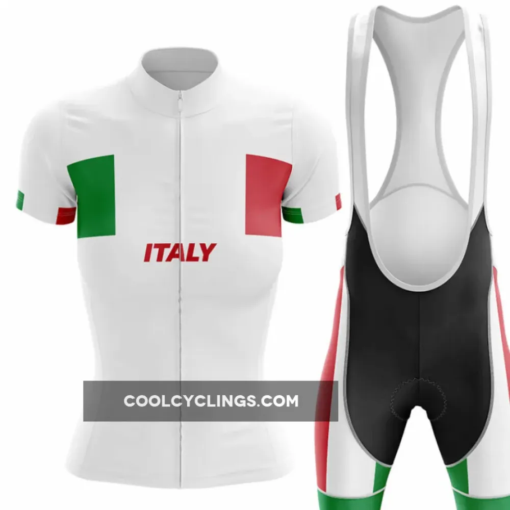 Italy V4 Cycling Kit Jersey   Bib Shorts White/Green/Red
