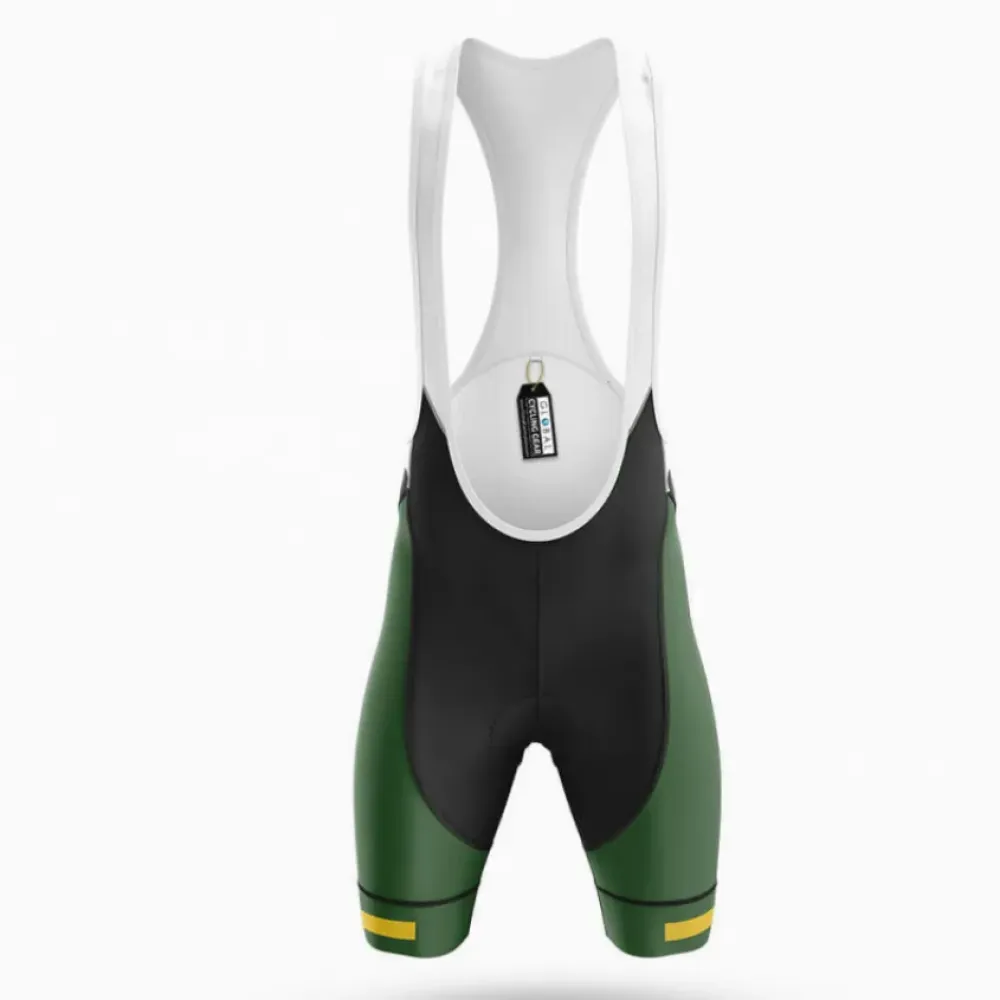 No Meat Cyclist Bibs Comfortable Green/Yellow/White