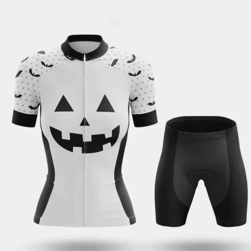 Women's Cycling Kit Pumpkin Face White/Black/Grey