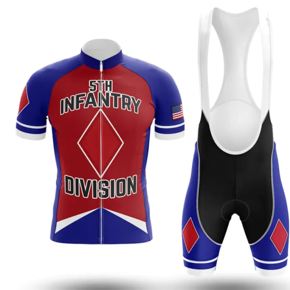 5th Infantry Division Cycling Kit Full Set Blue/Red/White