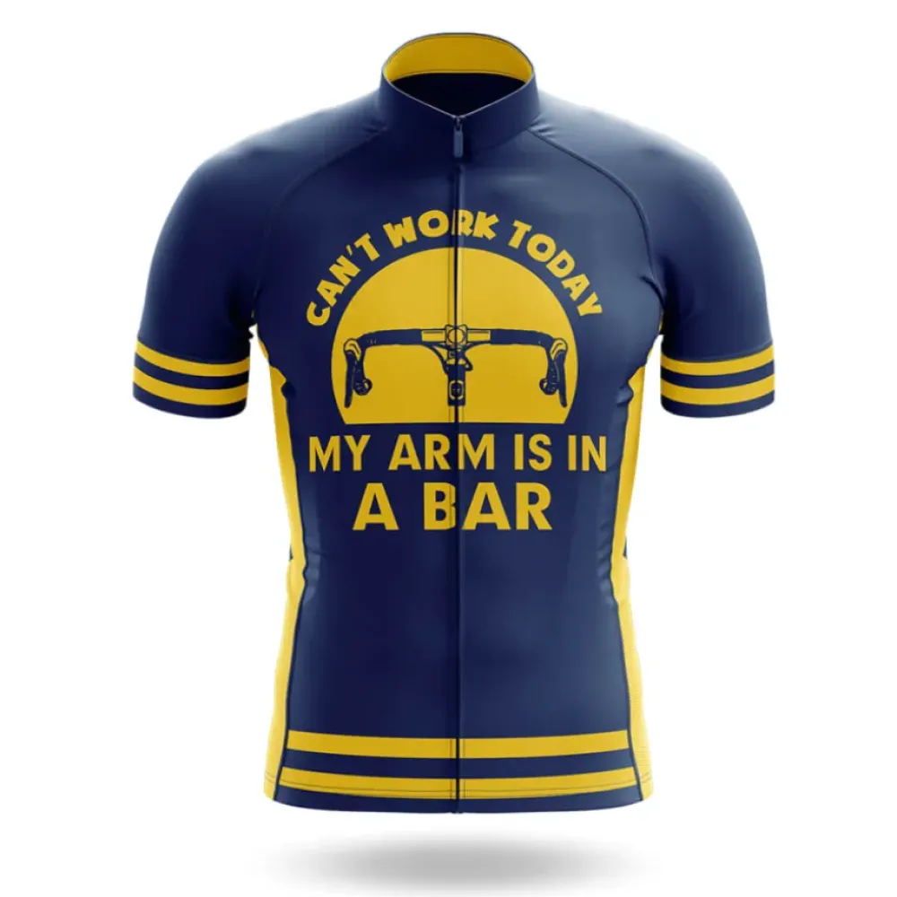 Cycling Jersey Can't Work Today Navy/Yellow/Blue