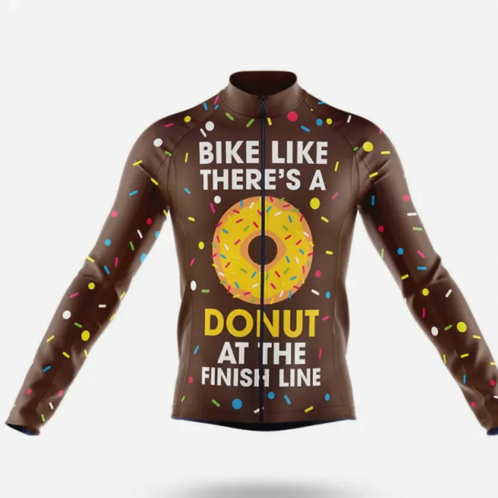 Donut Long Sleeve Cycling Jersey Ver.2 Sweet Treat Brown/Yellow/Pink