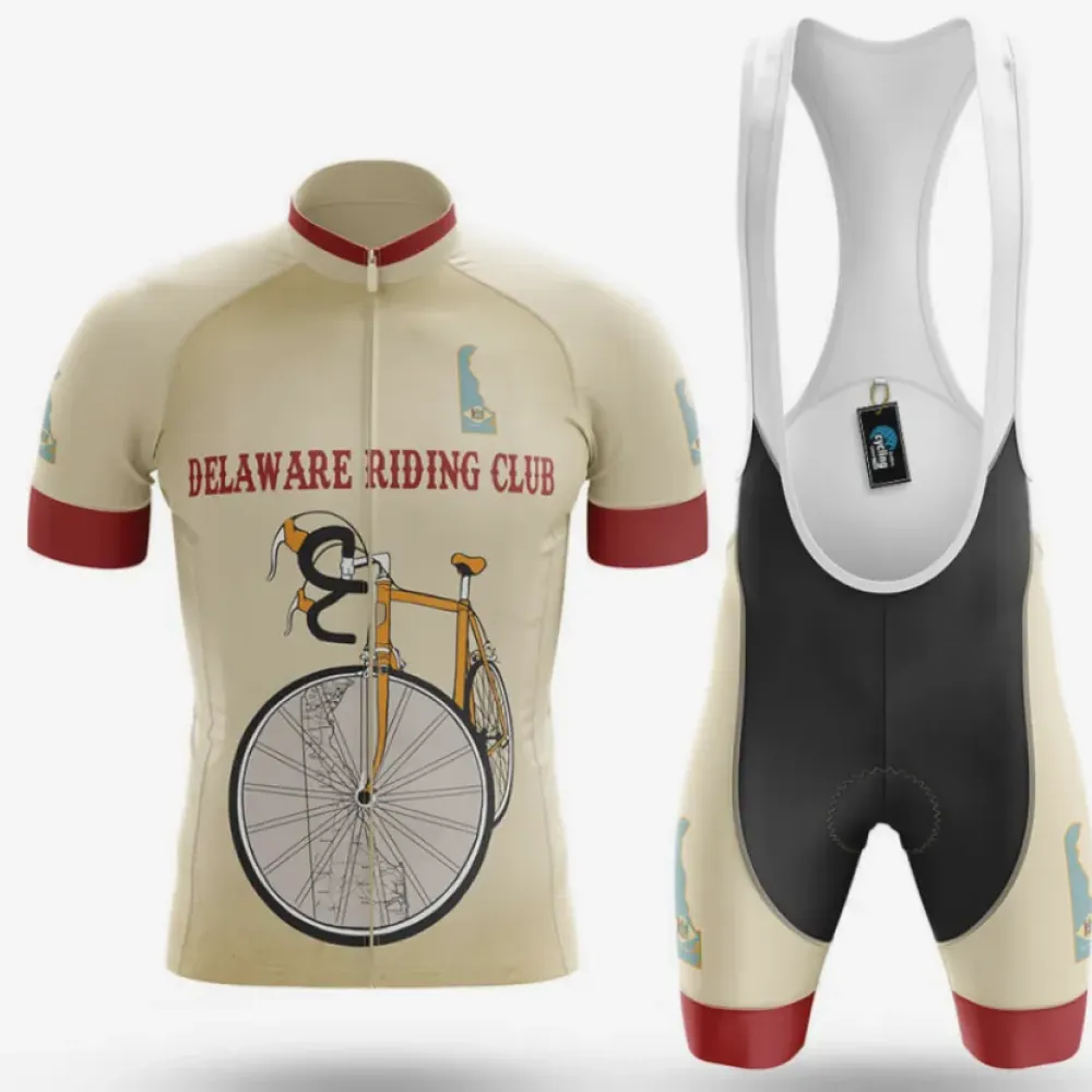 Delaware Riding Club Cycling Kit Vintage Style Beige/Red/Black