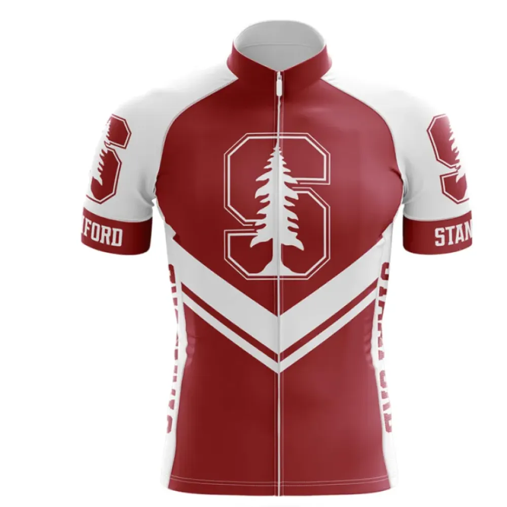 Stanford University Cycling Jersey Modern Design Maroon/White/Burgundy