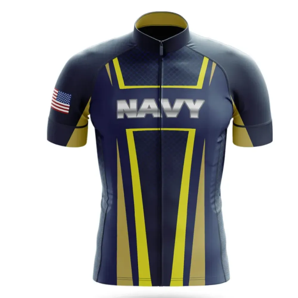 Navy USN Team Cycling Jersey Navy/Yellow/Blue
