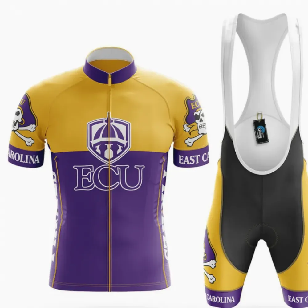 East Carolina University Cycling Kit Full Set Ver.2 Unique Design Yellow/Purple/Black